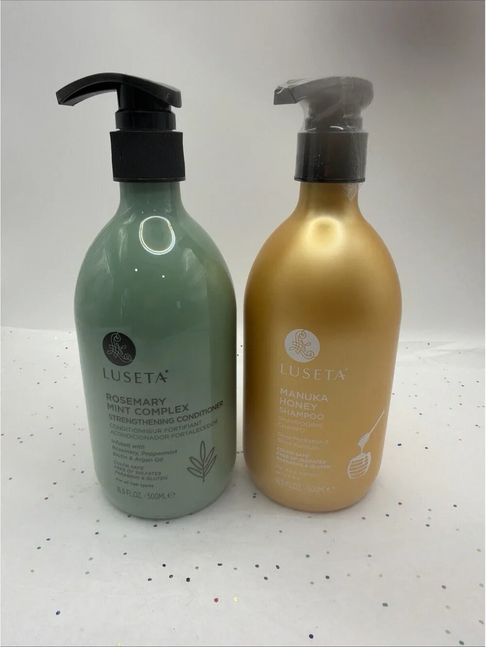 Rosemary Mint Conditioner + Manuka Honey Shampoo Bundle 16.9oz Hair Care Set